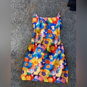 Colorful Floral Slip Dress